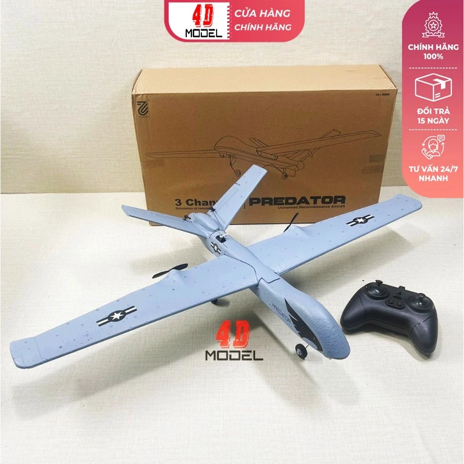 UAV MQ-9 Reaper Điều Khiển 2 Kênh. Vỏ Xốp dẻo siêu bền, Pin Bay 15-20 Phút. Bay xa 300m - 4DMODEL