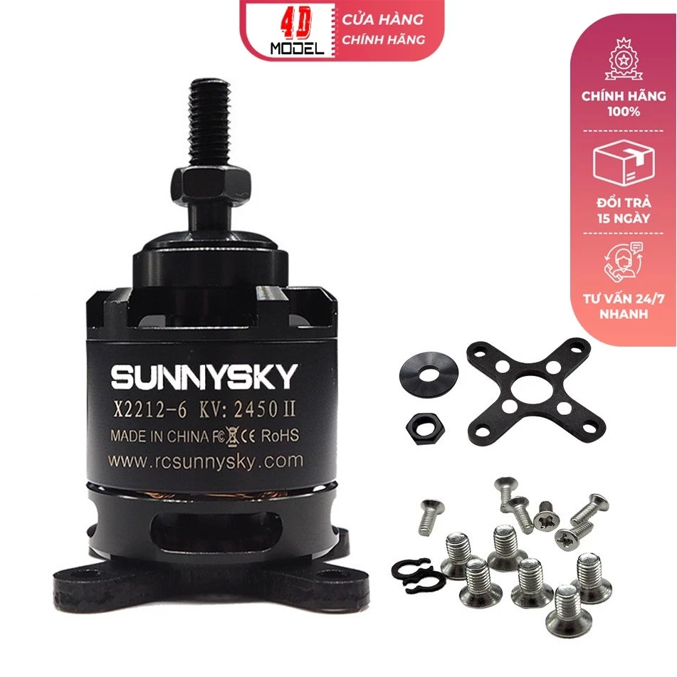 Motor brushless Sunnysky 2212 / 1400kv - 2450kv chính hãng, Động cơ không chổi than,Đầy đủ phụ kiện