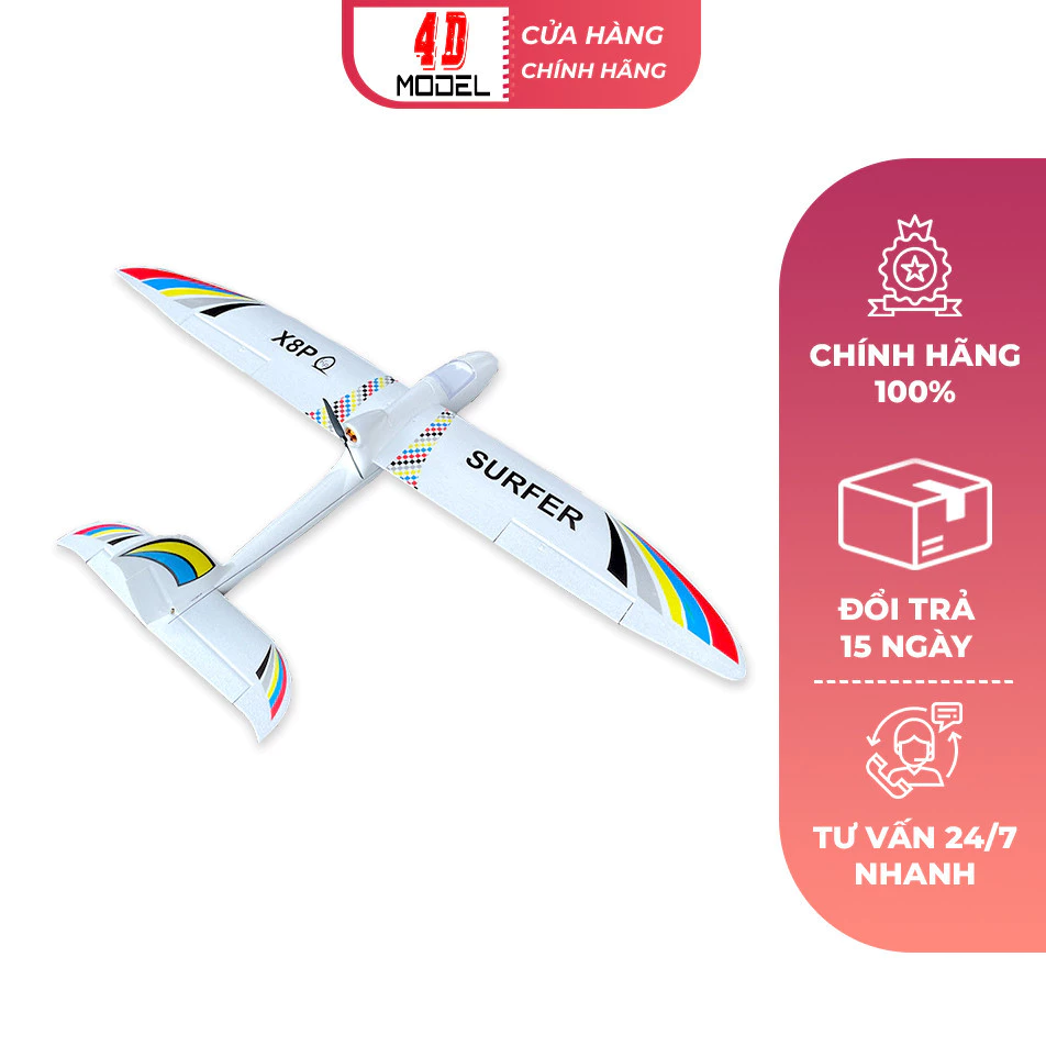 Vỏ KIT Tàu Lượn X8P Sải Cánh 1400 x 920mm Xốp EPO Đúc Cực Chắc Chắn - 4DMODEL (KIT)