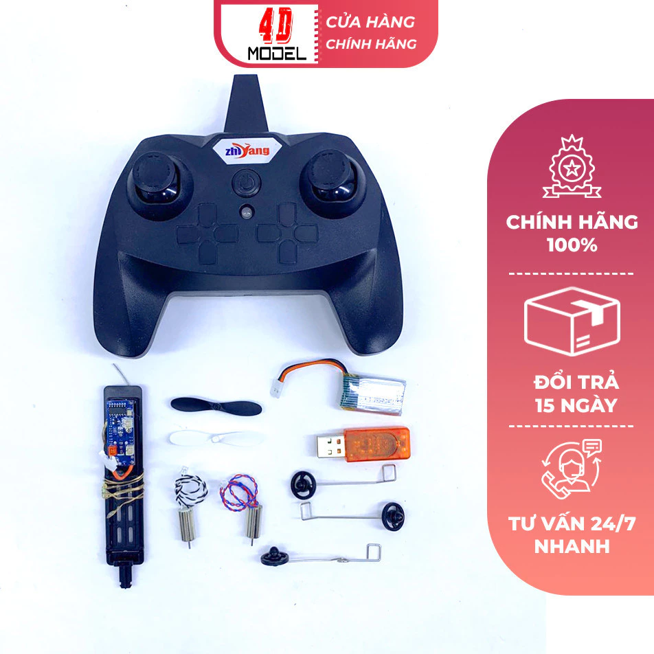 Combo Đồ Điện 2 Kênh Sải cánh 35 cm Dùng Chế Tạo Máy Bay, Cano, Xe Điều Khiển Từ Xa 530 - 4DMODEL