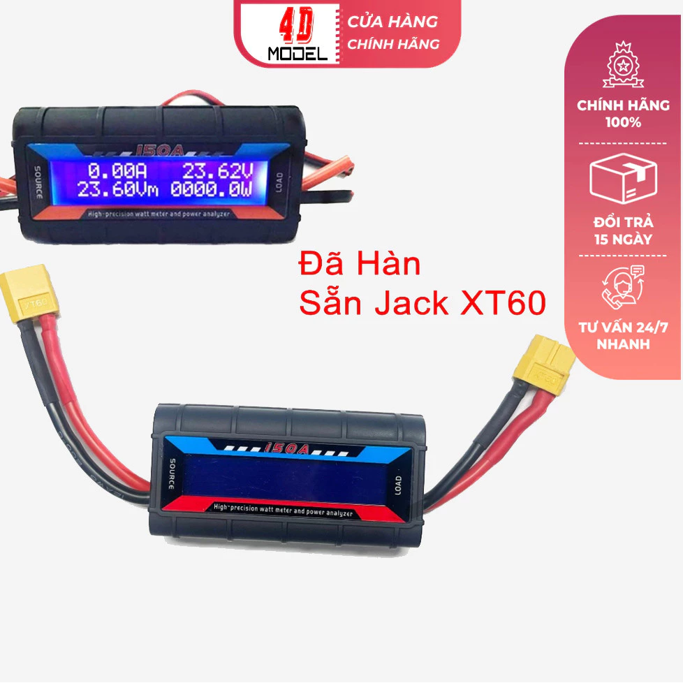 Đồng hồ FT08 RC150A đoWatt chính xác cao công xuất motor,esc cho phù hợp.test công xuất thực đồ điện