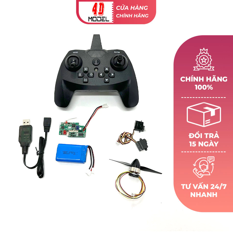 Combo 4 Kênh Mini Su 35 Có Cân Bằng Dùng Chế Tạo Máy Bay Cánh Bằng Điều Khiển Từ Xa - 4DMODEL